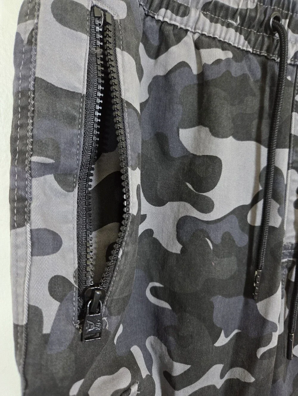 Dogg Supply Mens Stealth Camo Drawstring Cotton Blend Cargo Joggers Size XS